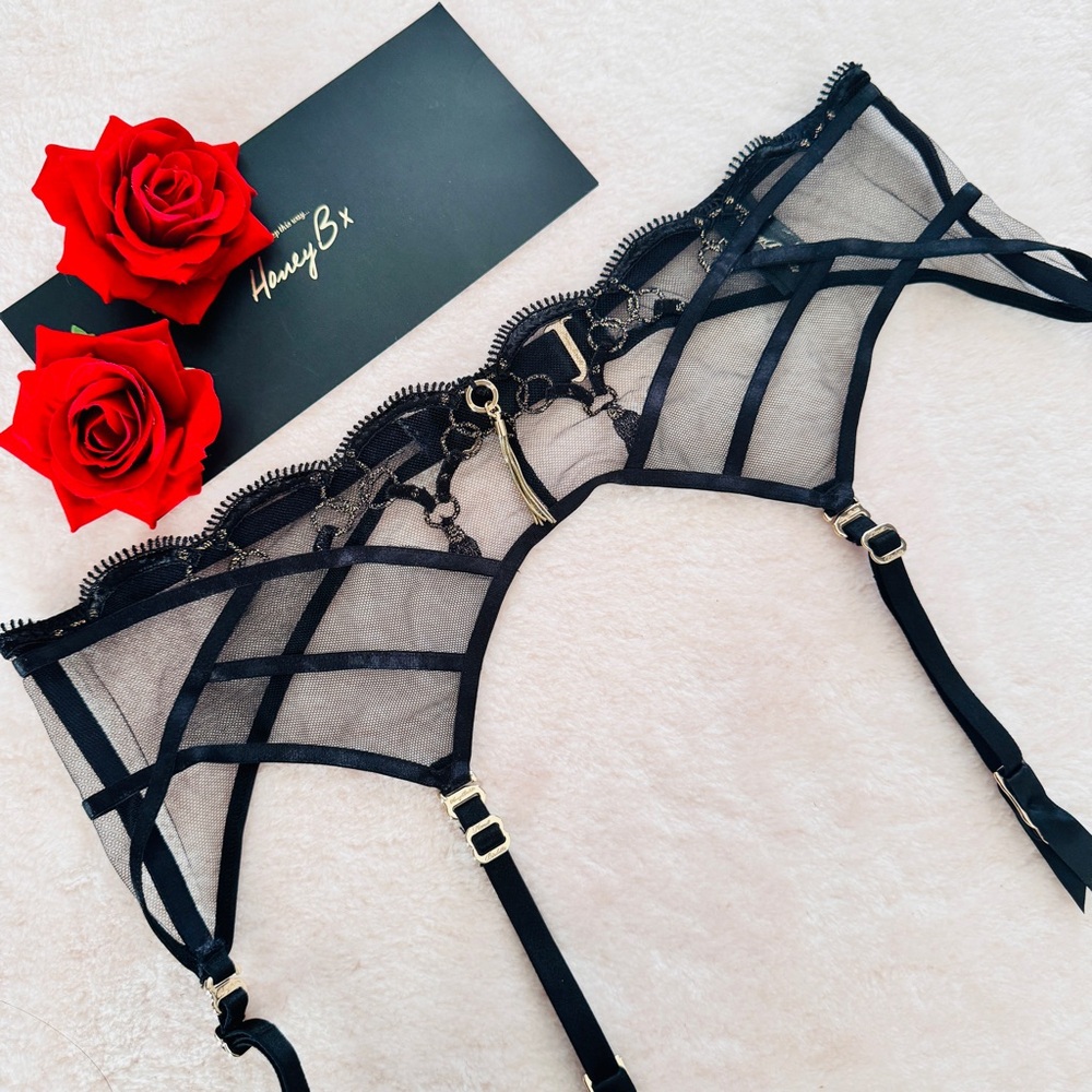 Honey Birdette Gigi Black Garter Belt